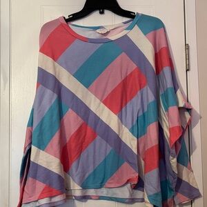 Fantastic Fawn Colorful Diagonal Stripe Long Sleeve Top